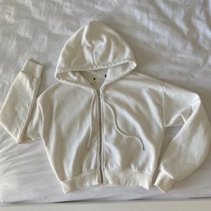White cropped Zip up